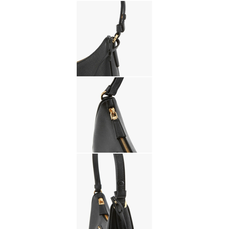 PRADA Saffiano 三角標誌迷你 Hobo 肩背包-7