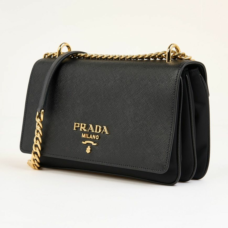 PRADA Saffiano 鏈條單肩包(牛皮)1BD009 ZMY F0632-1