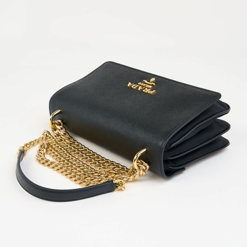 PRADA Saffiano 鏈條單肩包(牛皮)1BD009 ZMY F0632-3