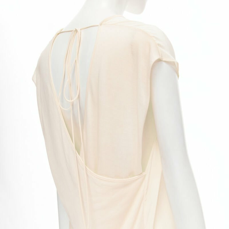 THE ROW ivory cream mixed silk modal knit wrap tie back tunic vest XS-1