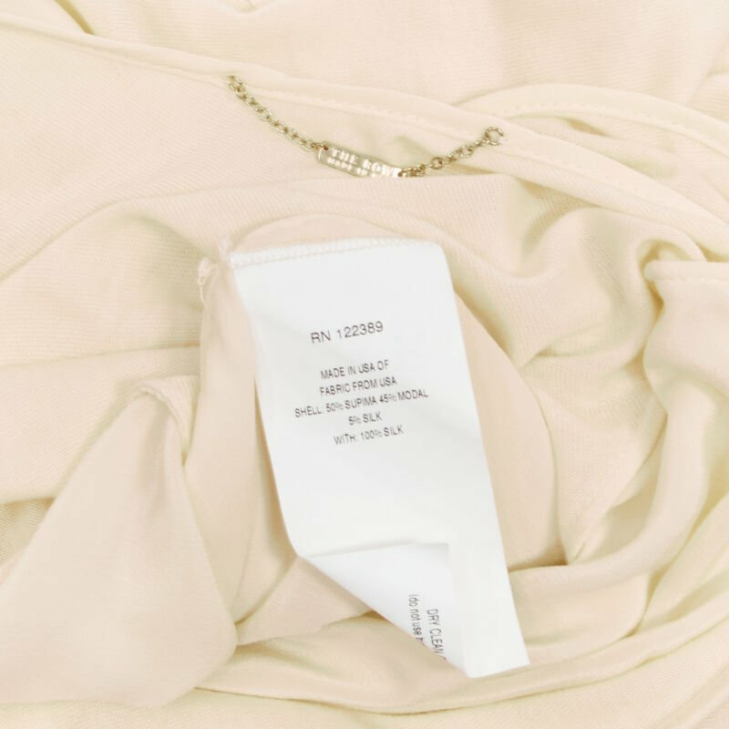 THE ROW ivory cream mixed silk modal knit wrap tie back tunic vest XS-7