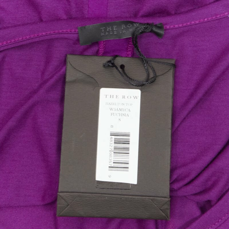 new THE ROW Hazelton 100% viscose purple scoop neck long sleeve tshirt S-7
