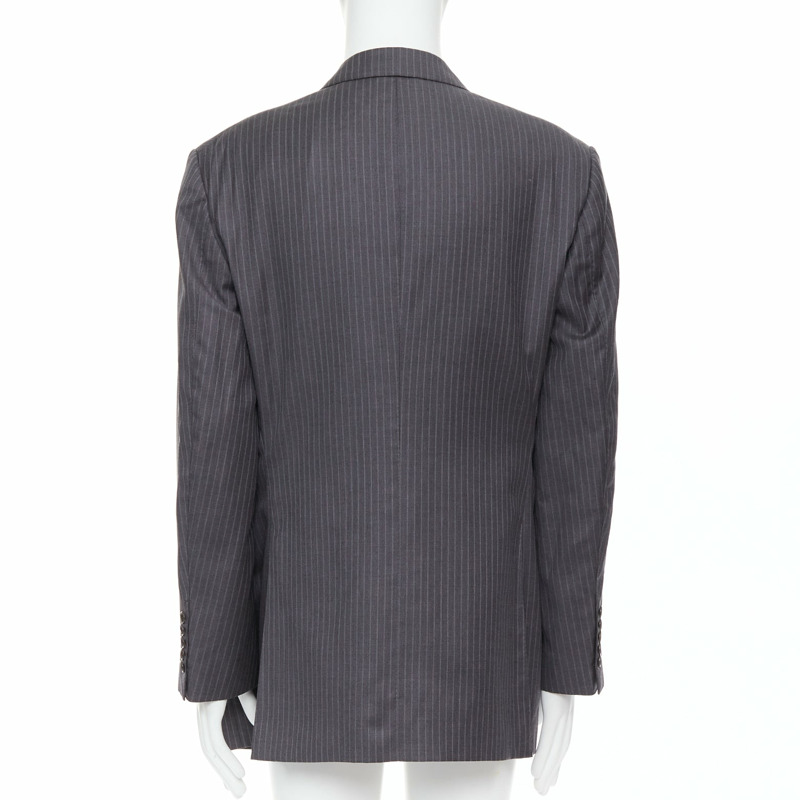 TOM FORD grey pinstripe hand stitched flap pockets blazer IT58 4XL-4