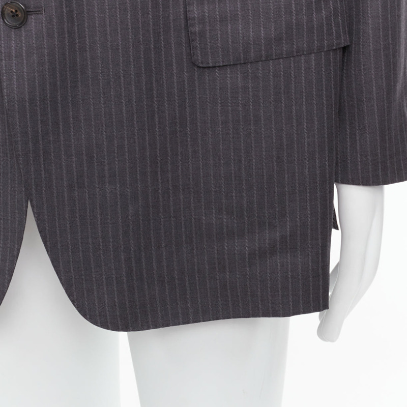 TOM FORD grey pinstripe hand stitched flap pockets blazer IT58 4XL-6