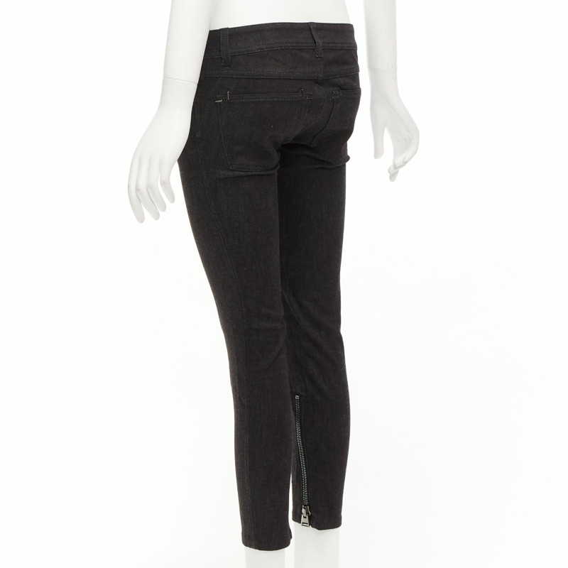 TOM FORD dark brown cotton blend silver staple embellished skinny jeans 26"-5