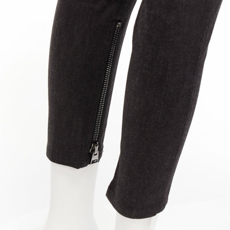 TOM FORD dark brown cotton blend silver staple embellished skinny jeans 26"-6