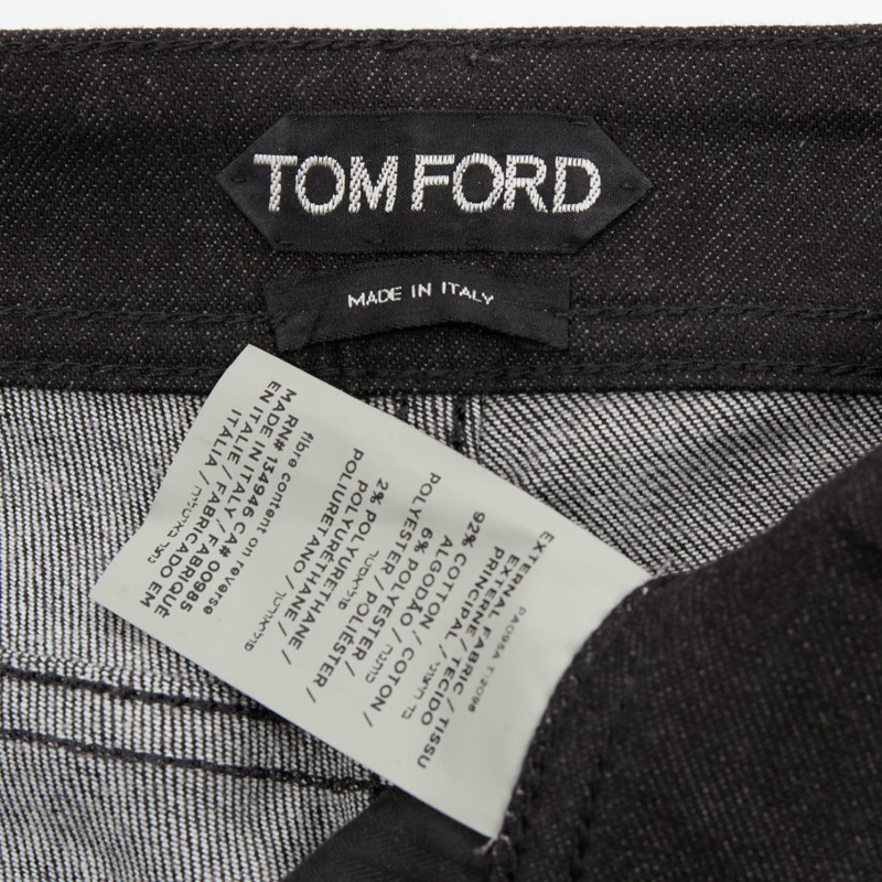 TOM FORD dark brown cotton blend silver staple embellished skinny jeans 26"-7