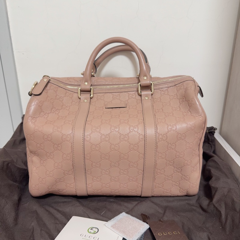 Gucci 壓皮紋波士頓包-0