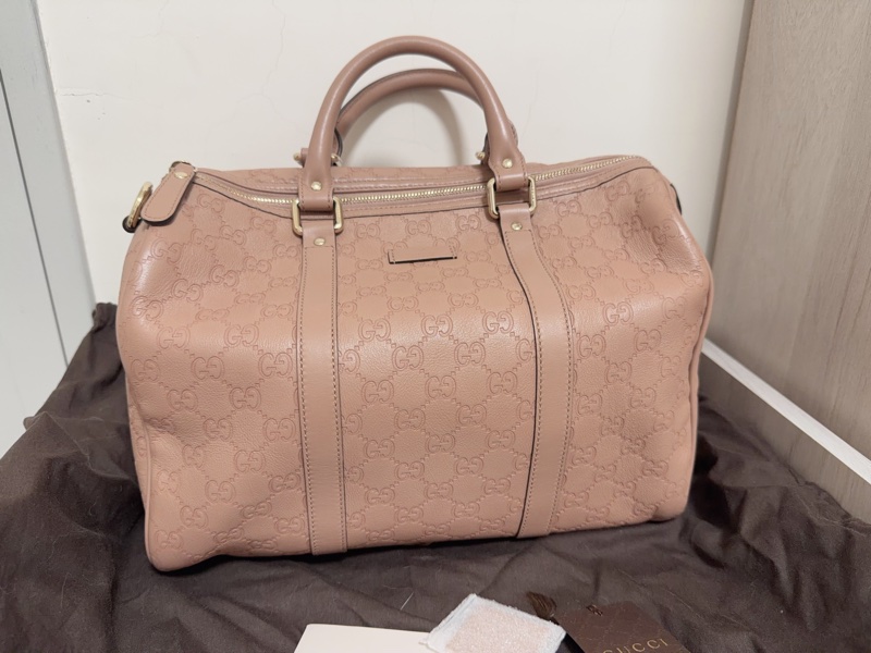 Gucci 壓皮紋波士頓包-1