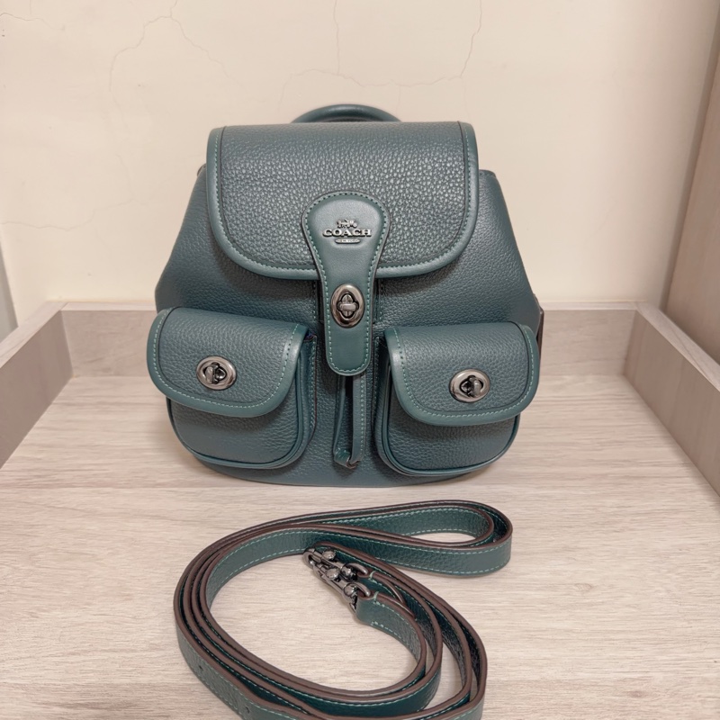 coach 墨綠色後背包-0