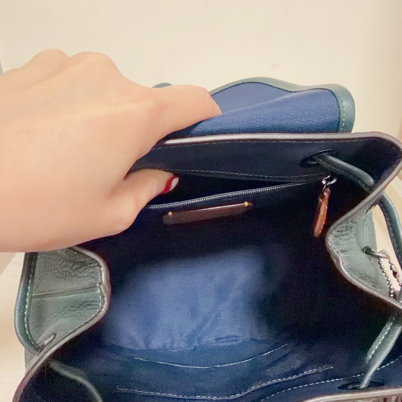 coach 墨綠色後背包-4