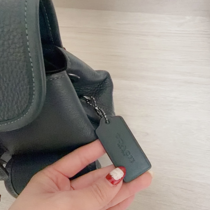 coach 墨綠色後背包-6