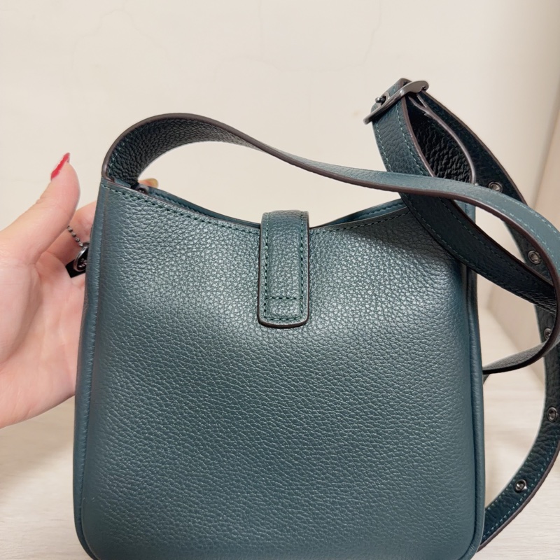 coach 墨綠色 側背包-4