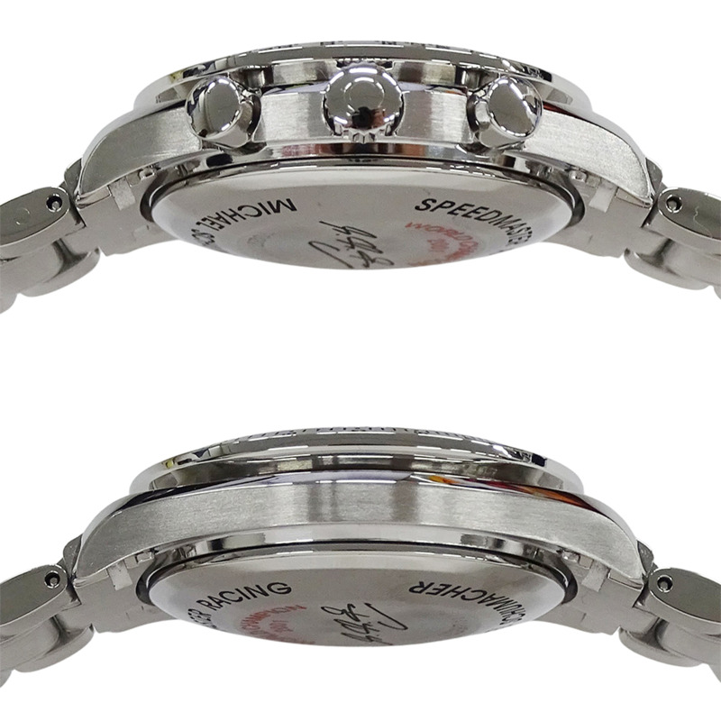 歐米茄超霸系列賽車腕錶 3519.50 男士腕錶,邁克爾·舒馬赫簽名款,限量發行 11,111 枚,自動上鍊,精鋼錶殼,銀/黑色,拋光處理-2