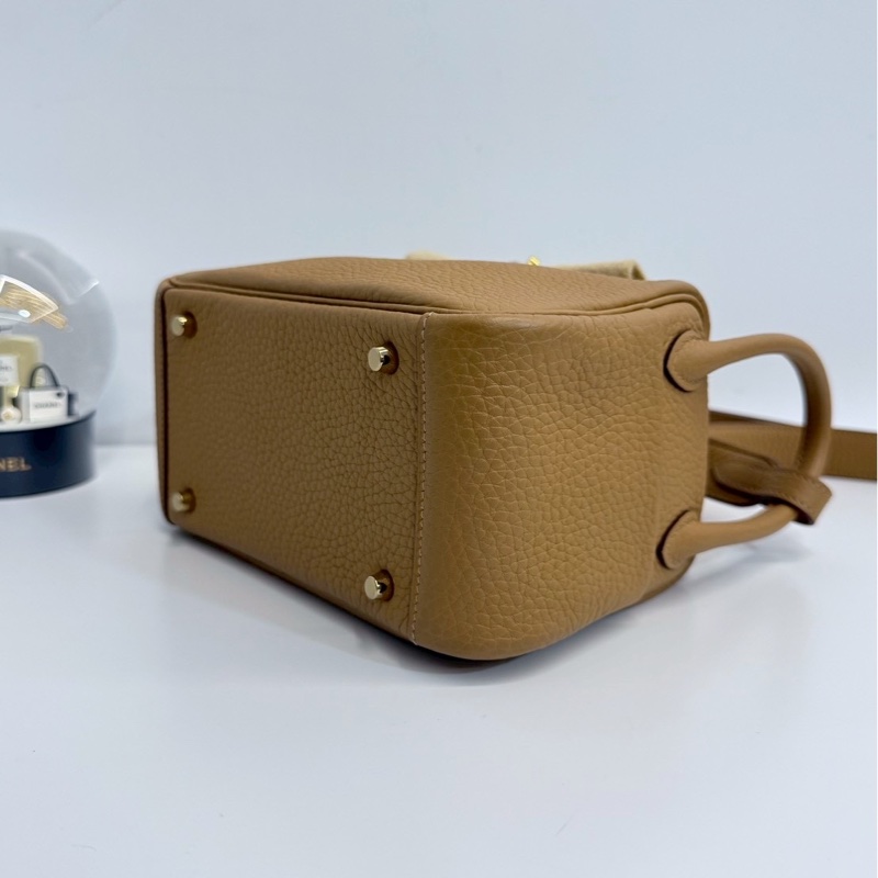 Hermes mini Lindy 餅乾色 金釦-9