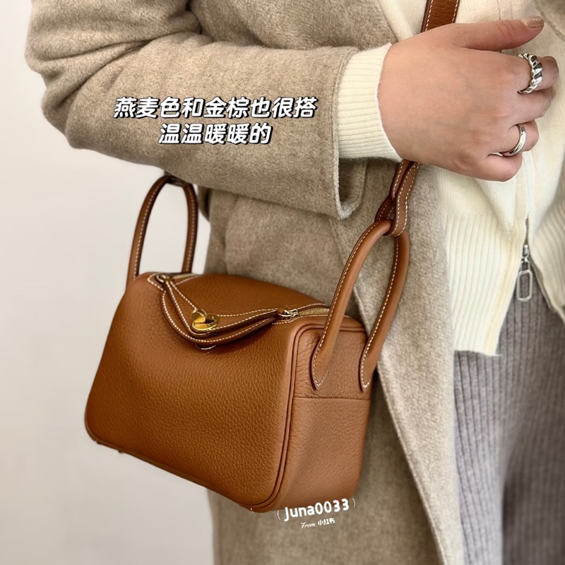 Hermes mini Lindy 金棕金釦-1