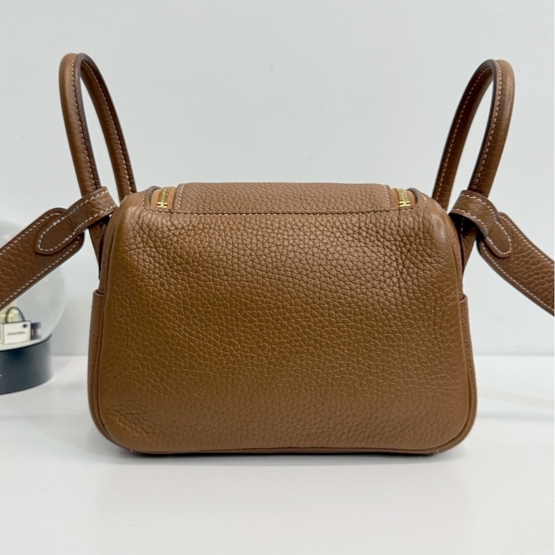 Hermes mini Lindy 金棕金釦-2