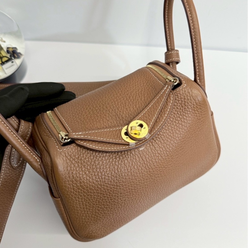 Hermes mini Lindy 金棕金釦-5