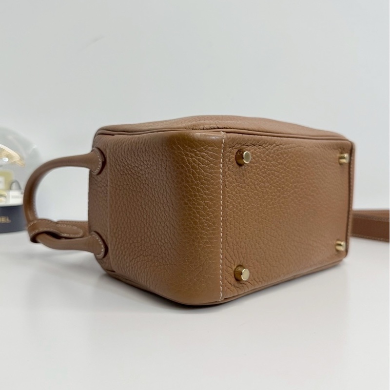 Hermes mini Lindy 金棕金釦-7