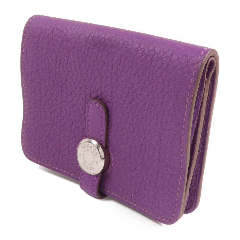 HERMES Clemence皮革Dogon Card Case銀扣卡片套Anemone-1