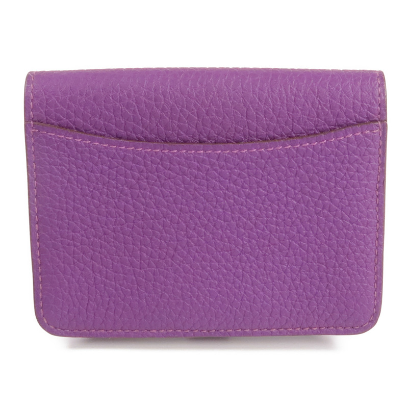 HERMES Clemence皮革Dogon Card Case銀扣卡片套Anemone-2