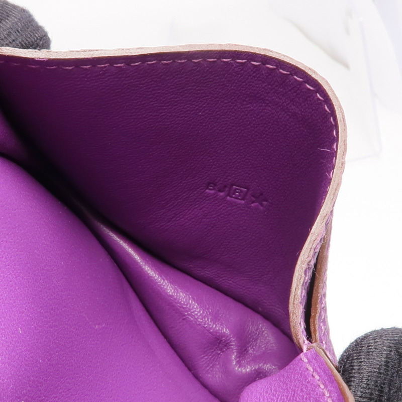 HERMES Clemence皮革Dogon Card Case銀扣卡片套Anemone-5