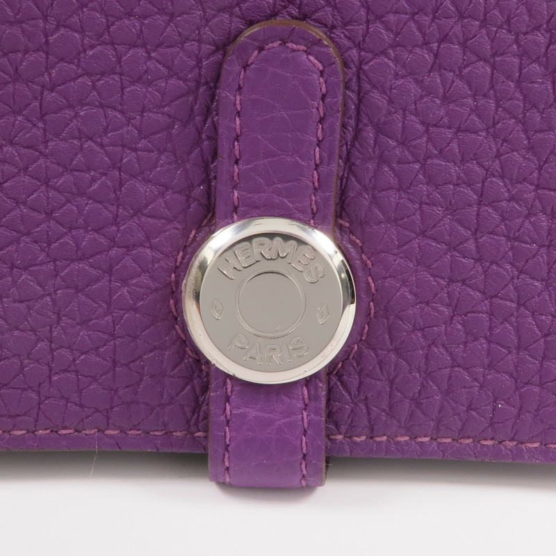 HERMES Clemence皮革Dogon Card Case銀扣卡片套Anemone-8