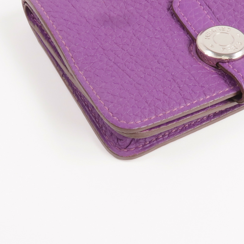 HERMES Clemence皮革Dogon Card Case銀扣卡片套Anemone-12