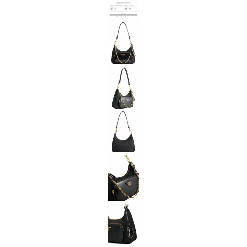 PRADA 25FW 三角形 Logo 尼龍迷你斜背包 黑色 1BC198 R789 F0002-1