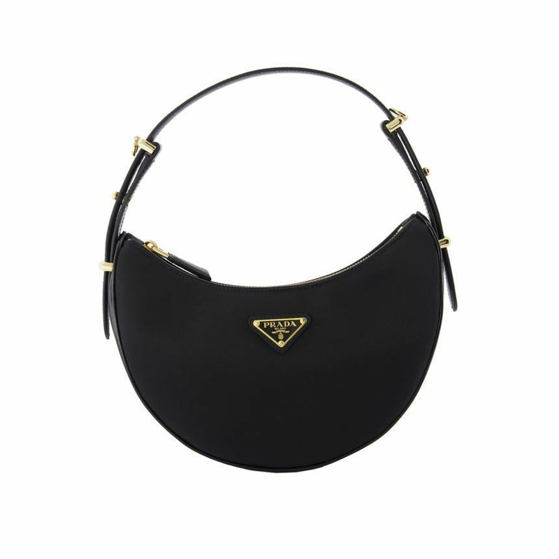 PRADA SACCA 三角形標誌尼龍斜背包 黑色 1BC194 R789 F0002-0