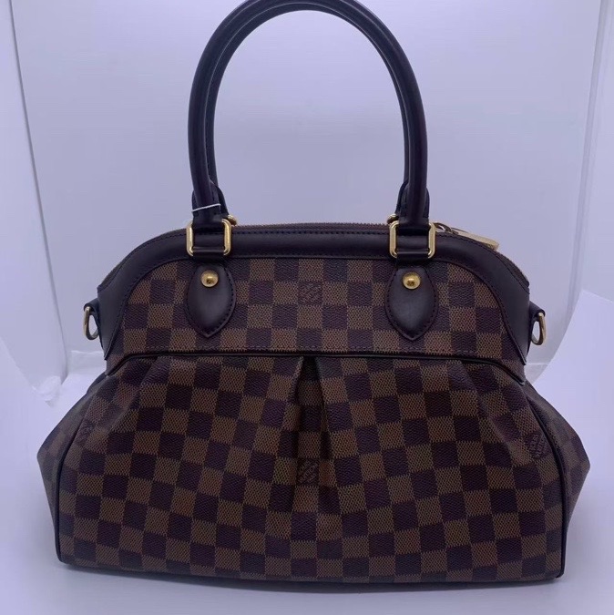二手LV/路易威登棋盤格Trevi葫蘆包 經典棕色棋盤格配色，包有輕微異味，具體使用痕跡看圖-3