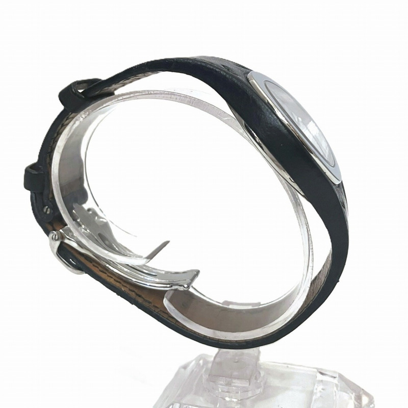 愛馬仕 Arne 腕錶，不鏽鋼錶殼，真皮錶帶，石英機芯，白色錶盤，HA1.410-2