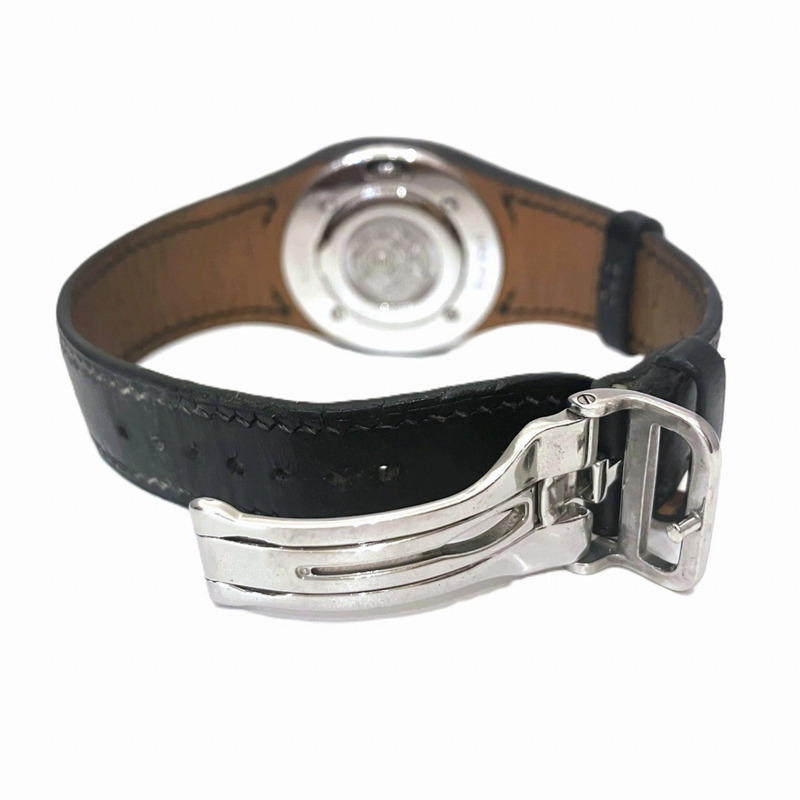 愛馬仕 Arne 腕錶，不鏽鋼錶殼，真皮錶帶，石英機芯，白色錶盤，HA1.410-6