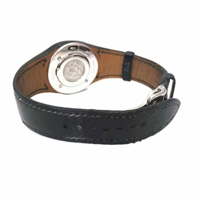 愛馬仕 Arne 腕錶，不鏽鋼錶殼，真皮錶帶，石英機芯，白色錶盤，HA1.410-8