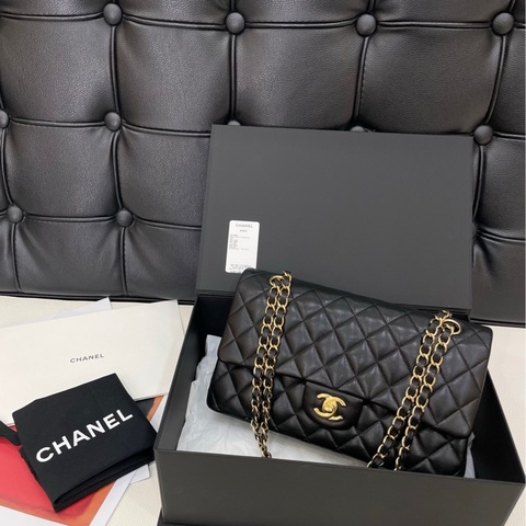 Chanel 黑金小羊皮Cf 中號