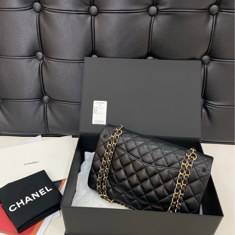 Chanel 黑金小羊皮Cf 中號-2