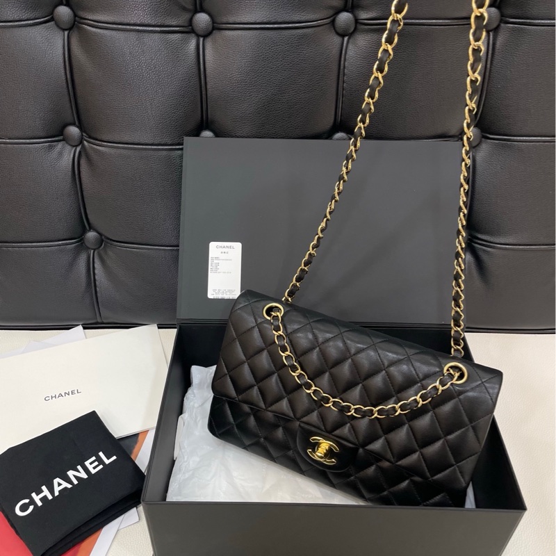 Chanel 黑金小羊皮Cf 中號-3