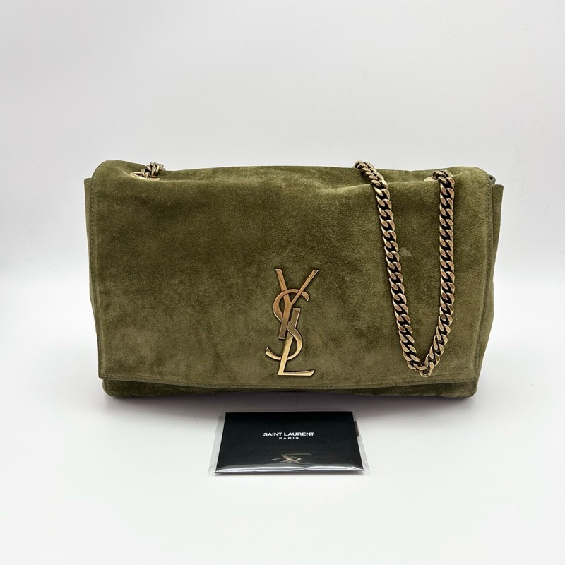 YSL Kate雙面麂皮鏈條包28*20*6.5 98新配件塵袋-1