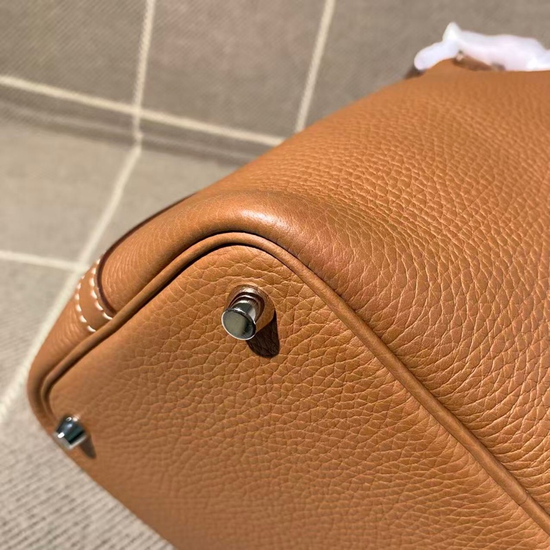 Hermes愛馬仕水桶18金棕色k刻銀扣，配件塵袋發票鎖鑰匙-9