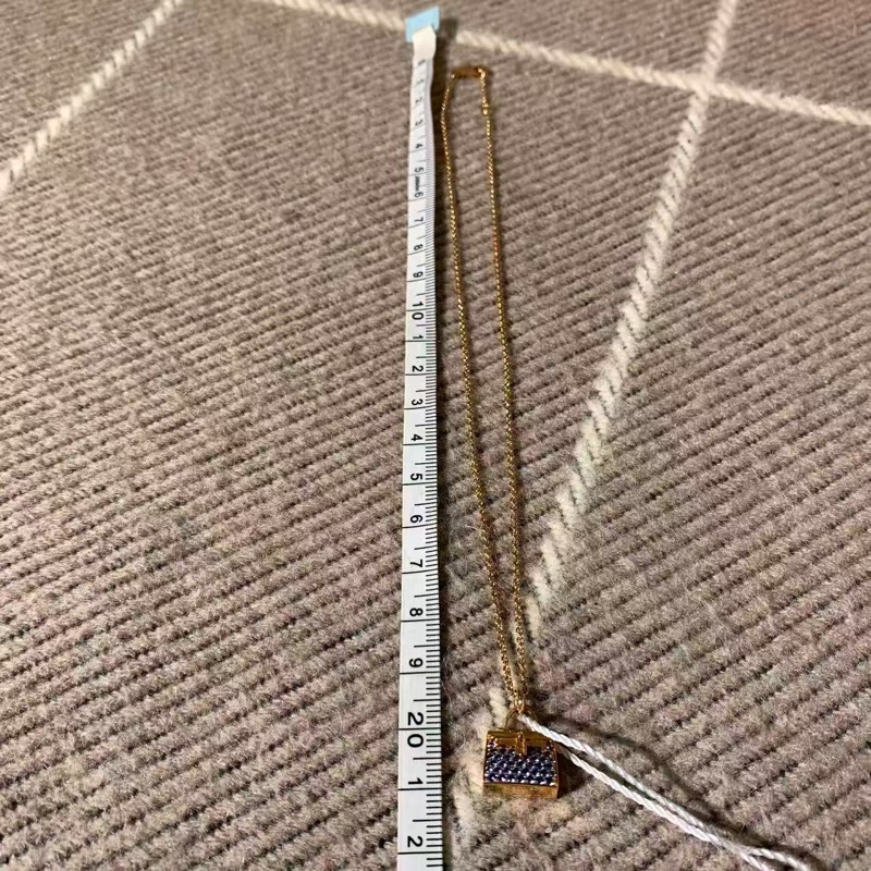 Hermes愛馬仕kelly項鍊玫瑰金藍寶，2024年購入-3