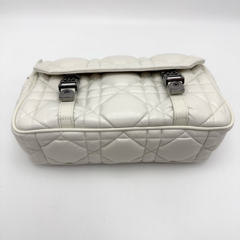 DIOR 米白色camp藤格紋肩背斜背郵差包23*15*8 98新配件塵袋-4