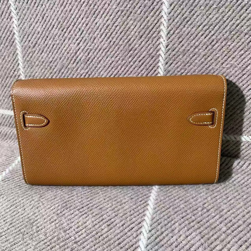 Hermes愛馬仕Kelly to go金棕色epsom皮金扣Y刻 單肩包-1