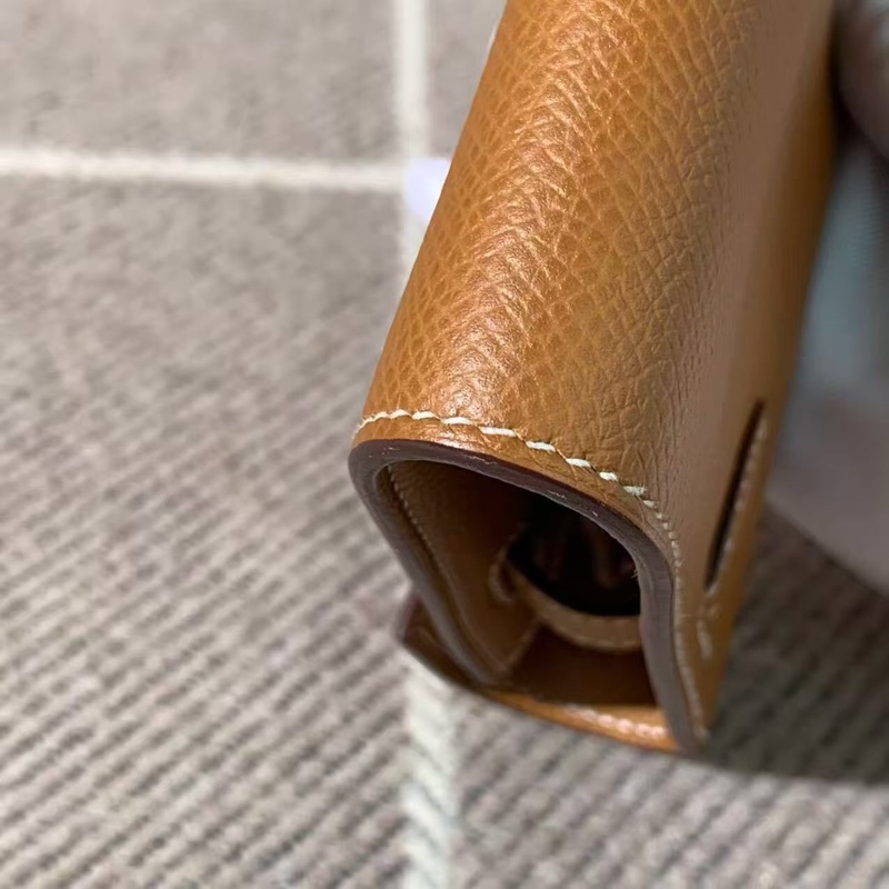 Hermes愛馬仕Kelly to go金棕色epsom皮金扣Y刻 單肩包-6