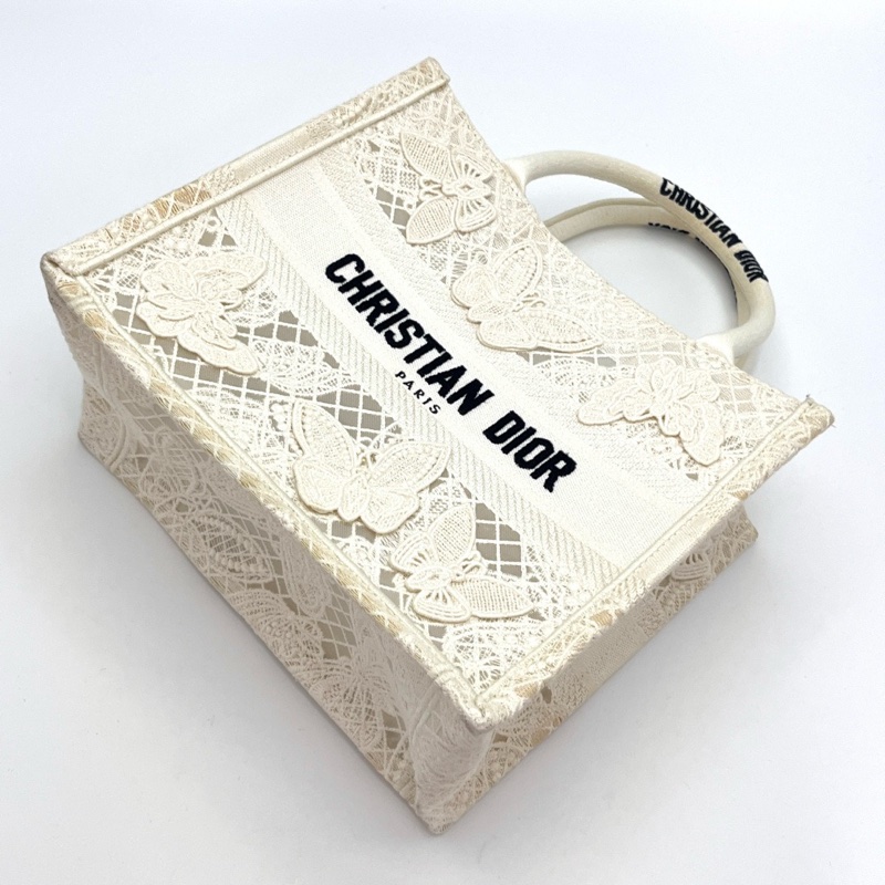 DIOR booktote系列限量款小號白色立體海洋蝴蝶手提托特包26.5*22*14.5 98新配件塵袋-3