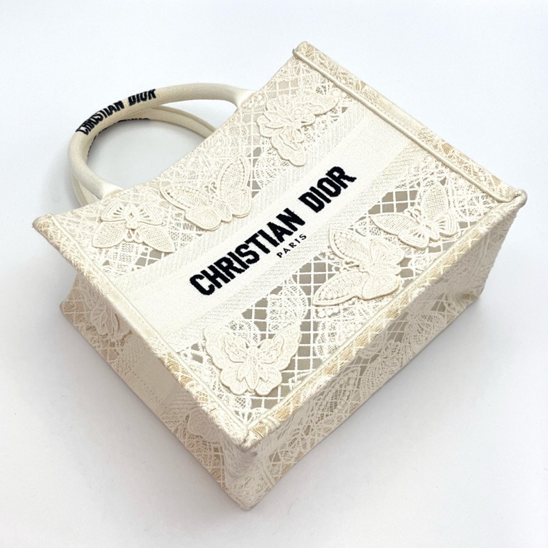 DIOR booktote系列限量款小號白色立體海洋蝴蝶手提托特包26.5*22*14.5 98新配件塵袋-5