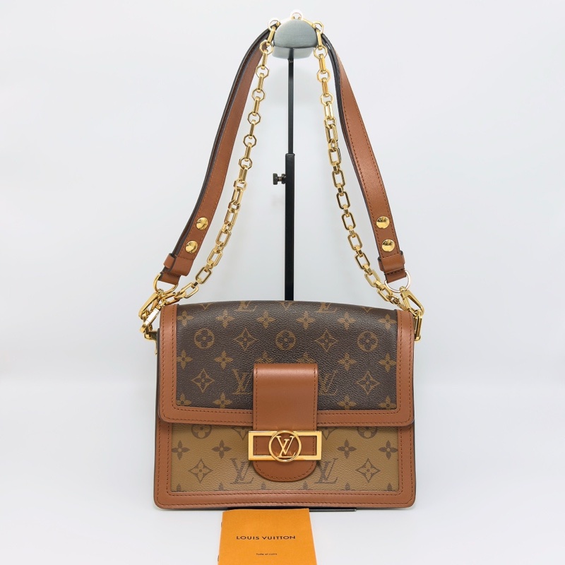 LV 老花Dauphine達芙妮中號肩背斜背包24.5*18*11 98新配件塵袋-1