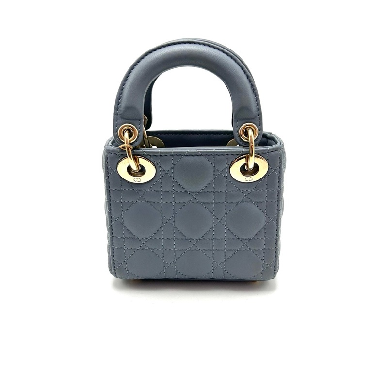 DIOR 超mini藍金黛妃手提肩背斜背包12*11*4 98新配件塵袋-6
