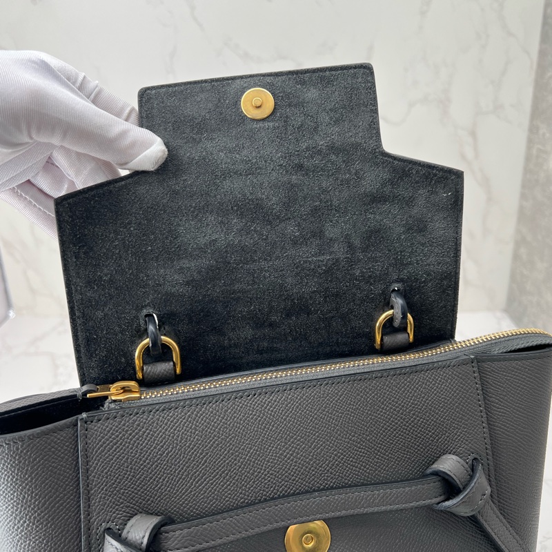 💗香緹國際精品💗 726 Celine 鯰魚包 #深灰色 #灰金-11