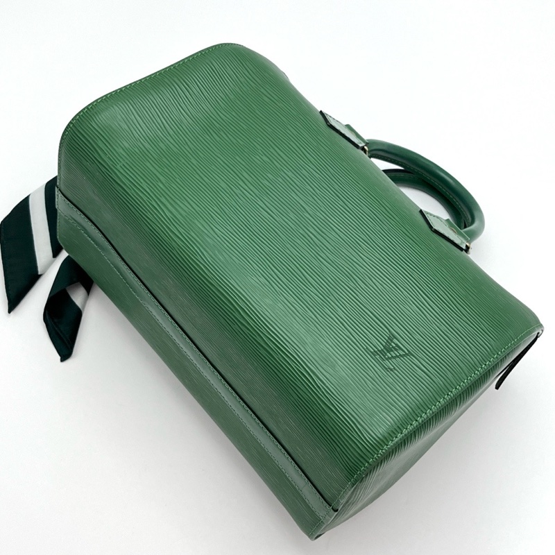 LV 綠色水波紋枕頭手提包27.5*19*15 98新配件塵袋-5