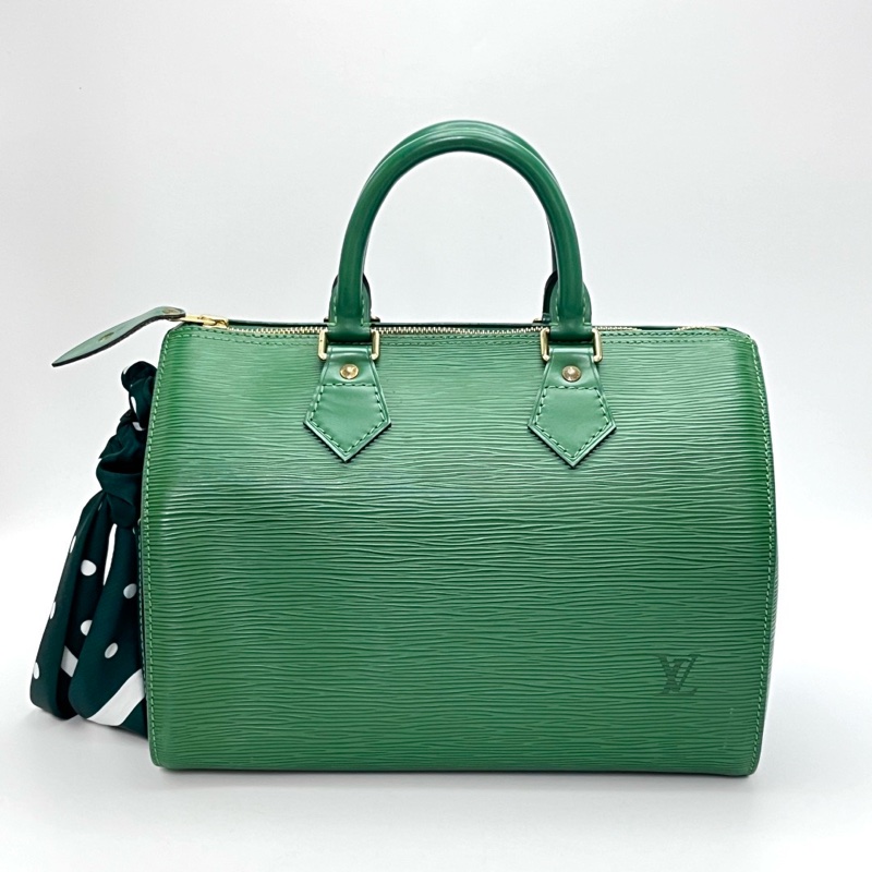 LV 綠色水波紋枕頭手提包27.5*19*15 98新配件塵袋-6